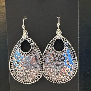 Hammered Teardrop Dangle Earrings
